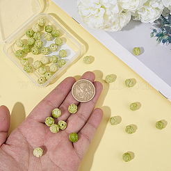 合成サンゴビーズ60個  染め  ツートン  花  黄緑  10x11x10.5mm  穴：1.6mm&nbsp;CORA-SP0001-23