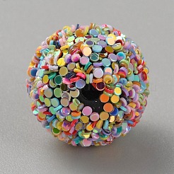 不透明なアクリルビーズ  ラウンド  カラフル  15.5x14.5mm  穴：2.3mm&nbsp;MACR-WH0010-12B