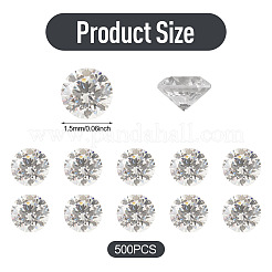 500Pcs Diamond Shape Grade AAA Cubic Zirconia Cabochons&nbsp;ZIRC-TADJ0001-01E