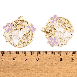 Rack Plating Alloy Enamel Pendants&nbsp;FIND-A040-07B-03G