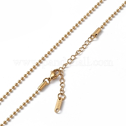 Ion Plating(IP) 304 Stainless Steel Ball Chain Necklace for Men Women&nbsp;NJEW-K245-017E