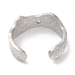 ラックメッキ真鍮キュービックジルコニアオープンカフリング女性用  鉛フリー＆カドミウムフリー  長持ちメッキ  プラチナ  7.5mm&nbsp;RJEW-S242-12P