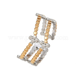 304 Stainless Steel Double Color Cuff Rings&nbsp;RJEW-S635-01GP-03