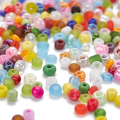 6300個5スタイルガラスシードビーズ  ラウンド  ミックスカラー  ミックスカラー  2~3x1.5~2mm  穴：0.8~1mm&nbsp;SEED-YW0001-18