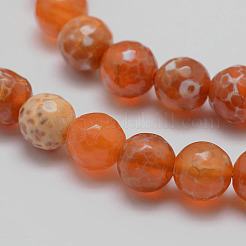 Natural Fire Crackle Agate Bead Strands&nbsp;G-K166-07F-8mm-10