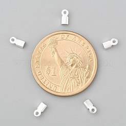 アイアン製折りたたみ式カシメエンドパーツ  圧着コードの端を折ります  銀  6x3x2.3mm  穴：1.2mm  約10000個/袋&nbsp;IFIN-ZX994-S-01