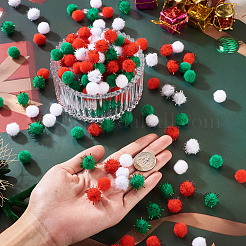600Pcs 6 Colors Christmas Handmade DIY Doll Craft Pom Pom Yarn Pom Pom Balls&nbsp;AJEW-TA0003-34