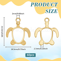 60Pcs Alloy Open Back Bezel Pendants&nbsp;FIND-PH0026-70G