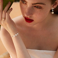 40Pcs Natural Cultured Freshwater Pearl Two Sides Polished Connector Charms&nbsp;PALLOY-FH00102