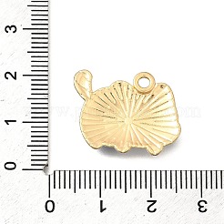 合金エナメルチャーム  猫の形のチャーム  ライトゴールド  ホワイト  18x21x3mm  穴：2mm&nbsp;ENAM-D302-01LG-02