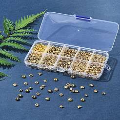 885 個 10 スタイル ccb プラスチックビーズ  混合図形  ゴールドカラー  4~6x4~6x2~5mm  穴：1~2.2mm&nbsp;CCB-FS0001-13
