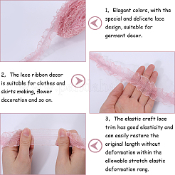 20 Yards Ruffled Nylon Elastic Lace Trim&nbsp;EW-WH0018-03A