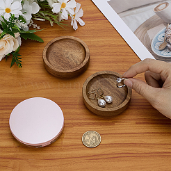 Flat Round Wood Jewelry Plate&nbsp;DJEW-WH0027-06A