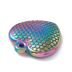 イオンプレーティング（IP）304ステンレスペンダント  ハートチャーム  虹色  26x25x6mm  穴：2.2mm&nbsp;STAS-G278-45M