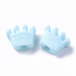 不透明なポリスチレンプラスチックビーズ  クラウン  ミックスカラー  10.5x13x6mm  穴：3.5mm  約100個/50g&nbsp;X-KY-I004-16