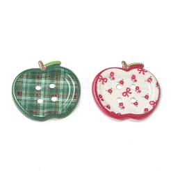 4-Hole Apple Plastic Buttons&nbsp;BUTT-F066-01