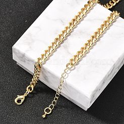Brass Cuban Link Chain Necklaces for Women&nbsp;NJEW-U022-01G