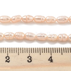 天然養殖淡水パールビーズ連売り  ライス  グレードA +  桃パフ  2.8~3.2mm  穴：0.3mm  約31個/連  6.69''~6.89''（17~17.5センチメートル）&nbsp;PEAR-P062-01B