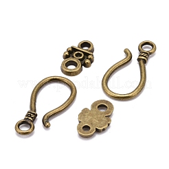 合金フックと目の留め金  鉛フリーとニッケルフリー  アンティークブロンズ  トグル：24x11x2mm  穴：3mm  バー：14x7x2mm  穴：1.5~4mm&nbsp;X-PALLOY-2781-AB-FF