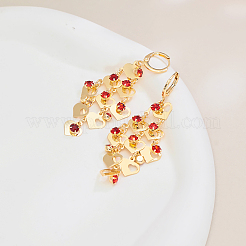Brass Heart Tassel Hoop Earrings&nbsp;IA3670