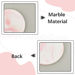 大理石模様の磁器ワックスシーリングマット  フラットラウンド  ピンク  95x7mm&nbsp;AJEW-WH20007-82B-03
