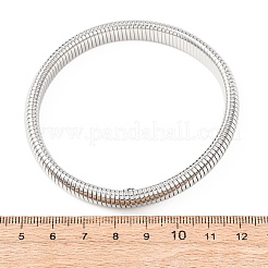 201ステンレススチール製リブ付き女性用バングル  リング  ステンレス鋼色  内径：2.32インチ（5.9cm）&nbsp;BJEW-T024-02P