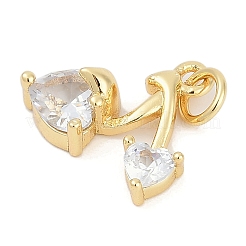Brass Micro Pave Clear Cubic Zirconia Charms&nbsp;KK-G522-40G-01