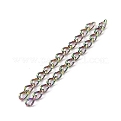 Ion Plating(IP) 304 Stainless Steel Curb Chains Extender&nbsp;LS-STAS-WH0032-02A-M