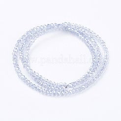 電気メッキガラスビーズセット  フル虹メッキ  多面カット  ロンデル  ホワイトスモーク  3x2mm  穴：1mm  約130~140個/連  31~32cm&nbsp;EGLA-J025-F19