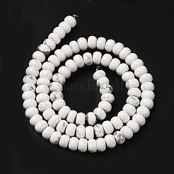 合成ハウライトビーズ連売り  ロンデル  6x4mm  穴：0.8~1mm  約89個/連  14.37''~14.96''（36.5~38センチメートル）&nbsp;G-K340-B06-01