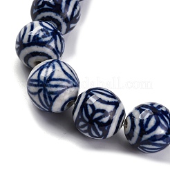 Handmade Blue and White Porcelain Beads Strands&nbsp;PORC-I027-04A