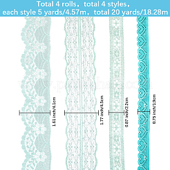 4 Styles Polyester Lace Trim&nbsp;OCOR-GF0005-25B