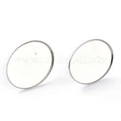 Non-Tarnish 304 Stainless Steel Stud Earring Settings&nbsp;STAS-J032-19
