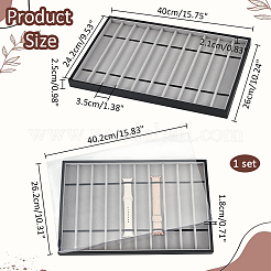 10 Grids Rectangle PU Leather Watch Straps Necklace Bracelet Display Tray&nbsp;ODIS-NB0001-38A