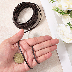 DIYクラフト用牛革コード5m  フラット  ココナッツブラウン  3x1mm  約5.47ヤード（5m）/セット&nbsp;WL-GF0001-25A-02