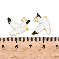 オーシャンアロイエナメルペンダント  ゴールドカラー  鳩チャーム  14.5x18x1.1mm  穴：1.8mm&nbsp;FIND-E057-02H
