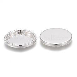 304ステンレススチールカボションセッティング  鋸歯状の縁ベゼルカップ  フラットラウンド  銀  トレイ：14mm  17x2mm&nbsp;X-STAS-P249-09S