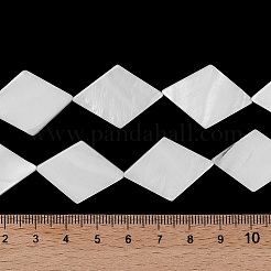 天然淡水シェルビーズ連売り  菱形  貝殻色  20.5x29x3mm  穴：0.9mm  約13個/連  14.84''（37.7センチメートル）&nbsp;SHEL-A004-02