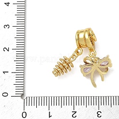 Brass Micro Pave Cubic Zirconia Pendants&nbsp;CU-CBA4231-11G