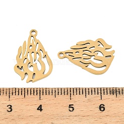ステンレスペンダント201個  レーザー切断  18KGP本金メッキ  ヘシュ・シェリ・チャーム  19x13x1mm  穴：1.4mm&nbsp;STAS-Z195-02G-05