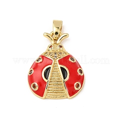 Brass Micro Pave Cubic Zirconia & Enamel Pendants&nbsp;KK-F917-04B