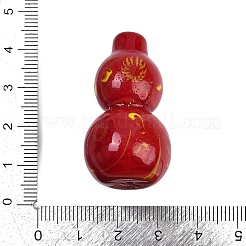 手作りランプワークビーズ  ヒョウタン  レッド  39.5~40x21~22mm  穴：1.6~3mm&nbsp;LAMP-Q005-08C