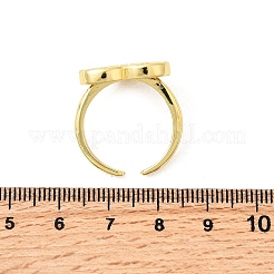 Brass Micro Pave Cubic Zirconia Cuff Rings for Women&nbsp;RJEW-F188-05G