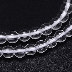 ラウンドナチュラルグレードaクォーツクリスタルビーズ連売り  ロッククリスタルビーズ  透明  4mm  穴：1mm  約98個/連  15.5インチ&nbsp;G-H1648-4mm-01N-A