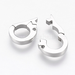 変色しにくい304ステンレススチール製の折りたたみ式留め具  リング  ステンレス鋼色  11x7.5x2mm  穴：5mm&nbsp;STAS-G143-19P