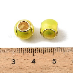 Sports Ball Brass Enamel European Beads&nbsp;KK-CBAF2EC-03G-01
