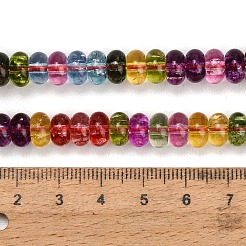 染色された天然石風ガラスビーズの連  ロンデル  カラフル  8~8.5x4.5~5mm  穴：1.2mm  約79個/連  14.57''（37センチメートル）&nbsp;GL-Z001-03A-10