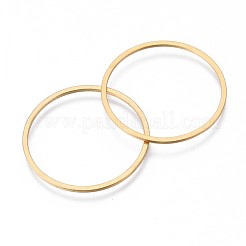 イオンプレーティング（IP）304ステンレススチールリンクリング  リング  18KGP本金メッキ  25x0.8mm&nbsp;STAS-S079-12C-B
