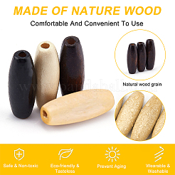 100Pcs 4 Colors Dyed Wood Beads&nbsp;WOOD-OC0002-47