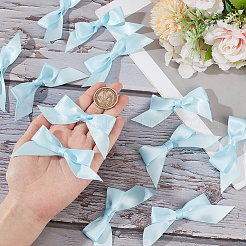 粘着ポリエステル蝶結び  DIYギフト包装結婚式のキャンディーパーティーの装飾のために  ライトスカイブルー  55x90x6.5mm&nbsp;AJEW-WH0606-013A